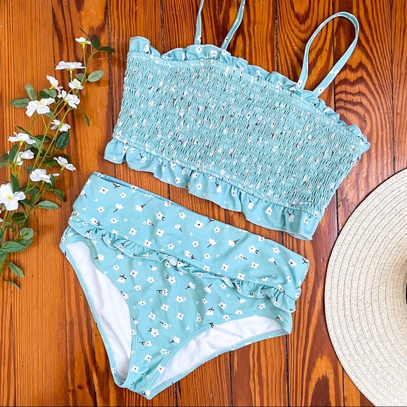 Swim Light Blue Floral Bikini Poshmark